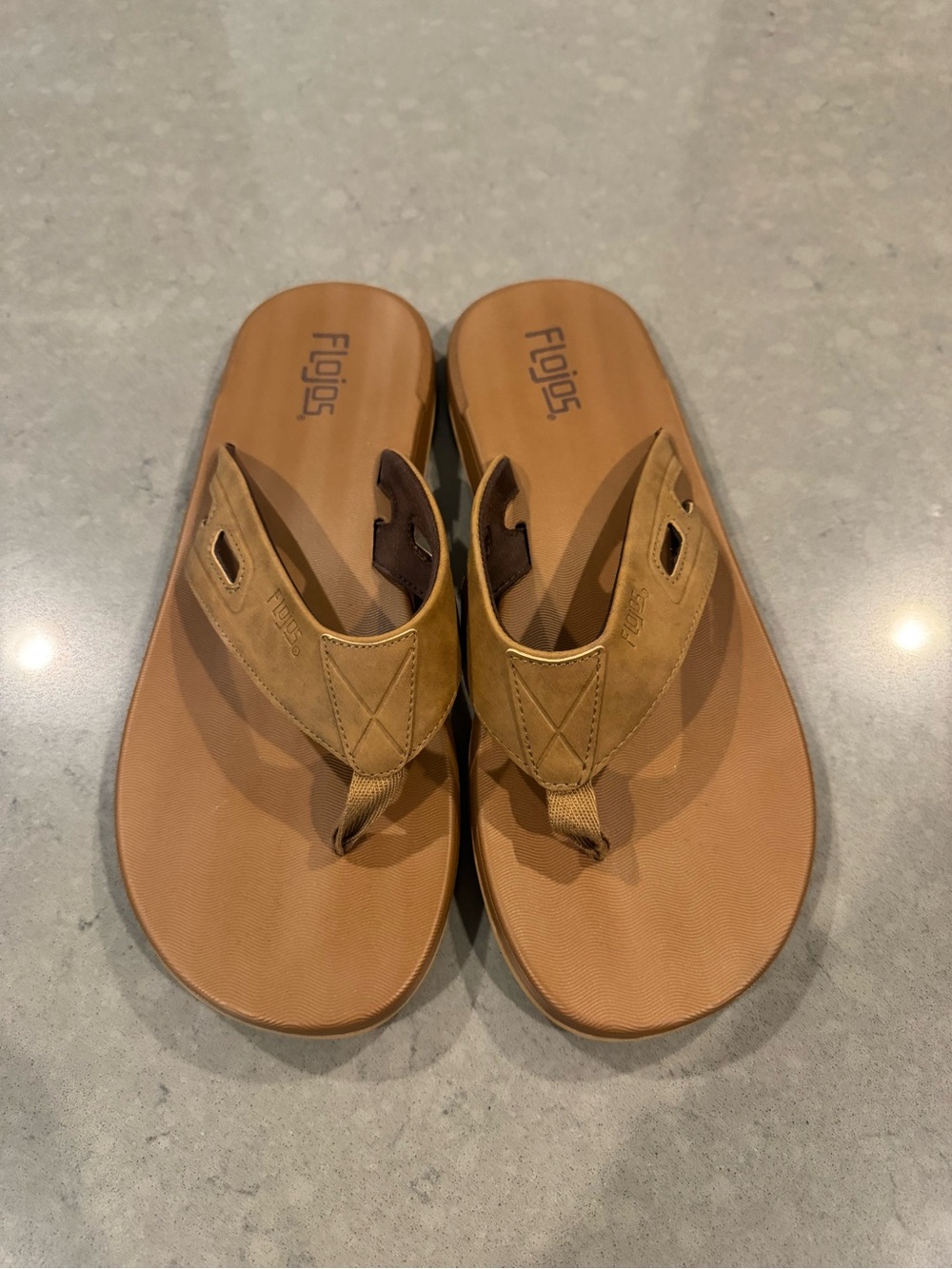 Flojos Brown Flip Flop Sandals - Tan/Brown - men’s size 13